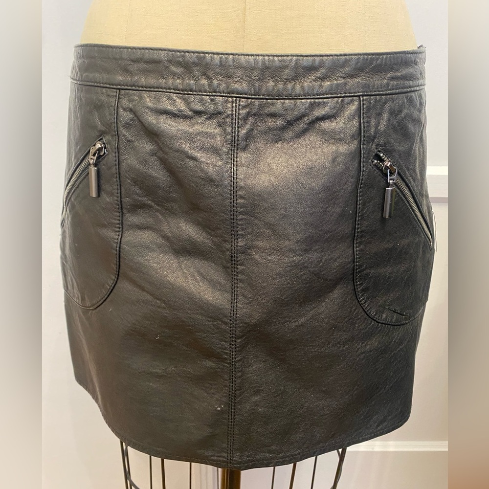 Leather skirt, size L, from Zara